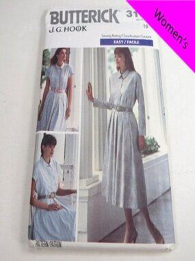 J.G. Hook Butterick 3153 Vintage Preppy Shirt & Pleated Skirt Set Size 10 UNCUT